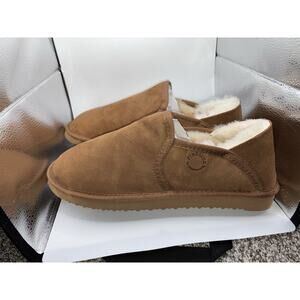 Dearfoams Men's Fireside Wool Hobart Genuine Shearling Closed Back Slipper US 11